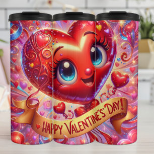 Termo Feliz Día de San Valentín Corazón Sonriente