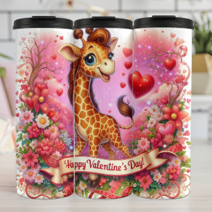 Termo Feliz Día de San Valentín Giraffe Floral Wrap