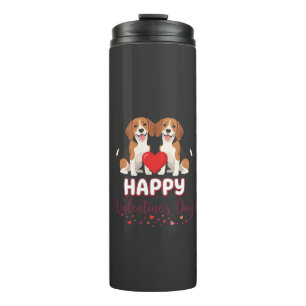 Termo Feliz día de San Valentín pareja de Beagle