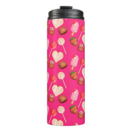 Termo Feliz Día de San Valentín y patrón de dulces