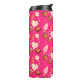 Termo Feliz Día de San Valentín y patrón de dulces