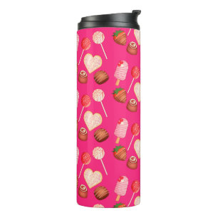 Termo Feliz Día de San Valentín y patrón de dulces