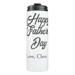 Termo Feliz día del padre gris nombre amor mejor papá de
