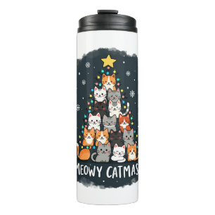 Termo Feliz Gatomidad Gato Árbol de Navidad Xmas Chicas