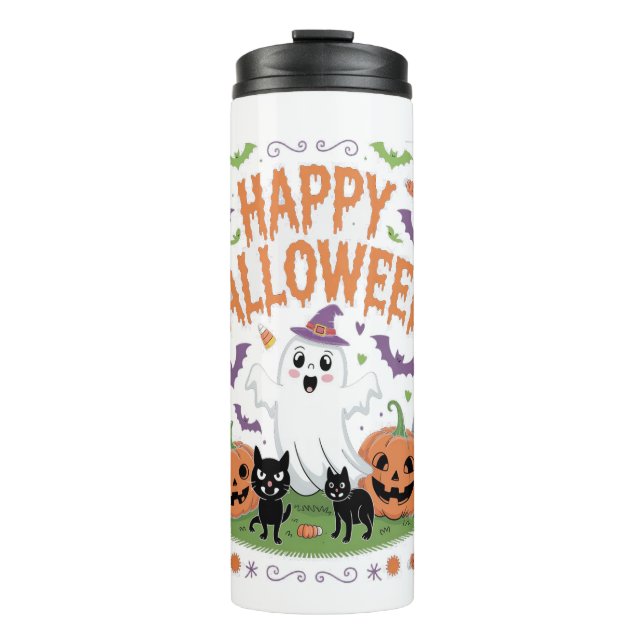 Termo Feliz Halloween 2025 Ghost Scary Pumpkin (Anverso)