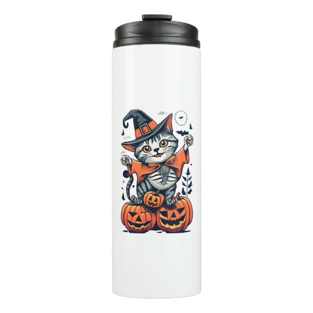 Termo Feliz Halloween Bruja Gato (Anverso)