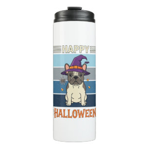 Termo Feliz Halloween French Bulldog Bruja Telaraña Ca