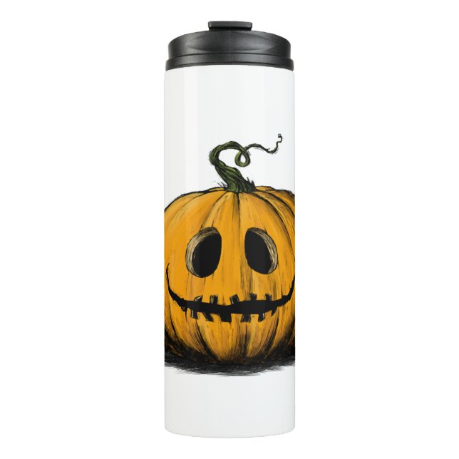 Termo Feliz Halloween Jack O'Lantern Adulto Natural (Anverso)