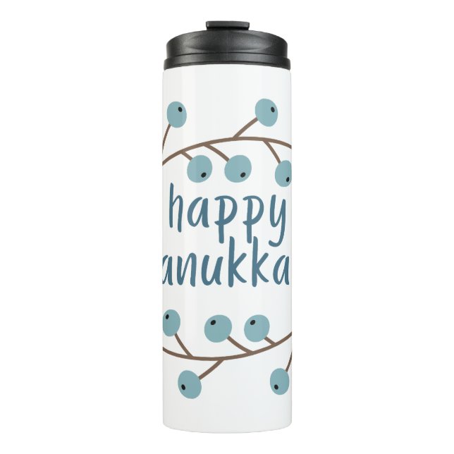 Termo Feliz Hanukkah con las ramas de Berry (Anverso)