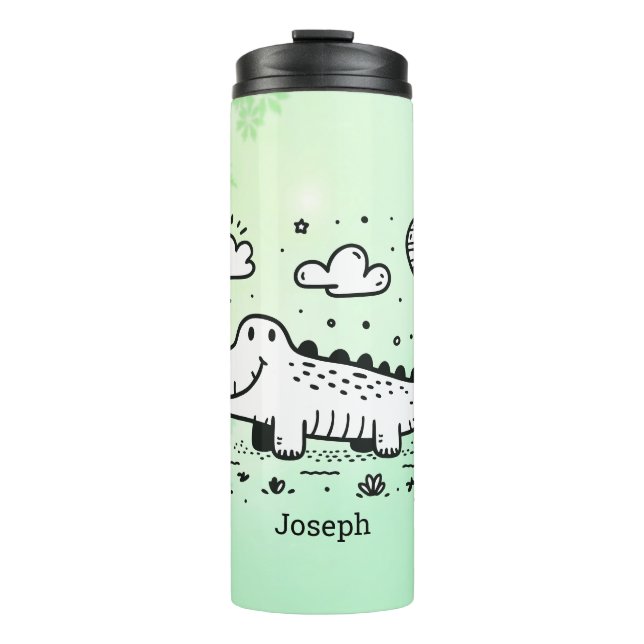 Termo Feliz lagarto con globo - Arte de guardería (Anverso)