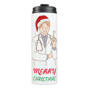 Termo Feliz Médica de Navidad Enfermero médico Festivida