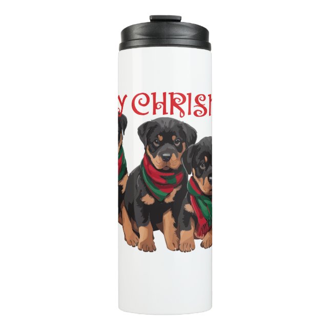 Termo Feliz Navidad Chrismutts Fiesta Navideña Cachorros (Anverso)