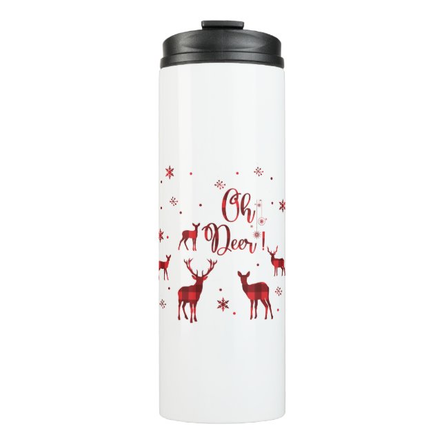 Termo Feliz Navidad Copos de nieve, Feliz Año Nuevo (Anverso)