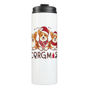 Termo Feliz Navidad Corgi Dog Santa Love Corgis Family