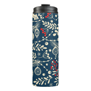 Termo Feliz Navidad, Feliz Año Nuevo patrón ininterrumpi