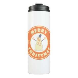 Termo Feliz Navidad feliz estilo de café famoso de nieve