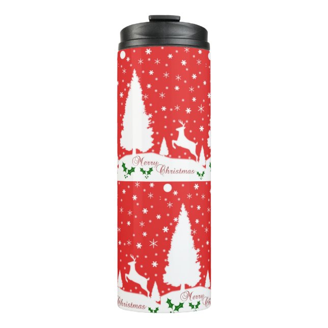 Termo Feliz Navidad Invierno Snowflakes (Anverso)