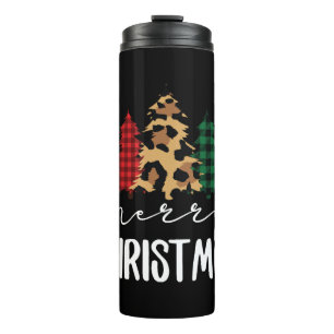 Termo Feliz Navidad navideño Svg Leopard Tree