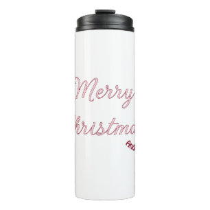 Termo feliz navidad nombre de familia rosa 20xx moderado