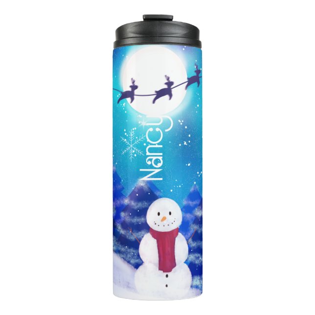 Termo Feliz Navidad personalizado Snowman (Anverso)