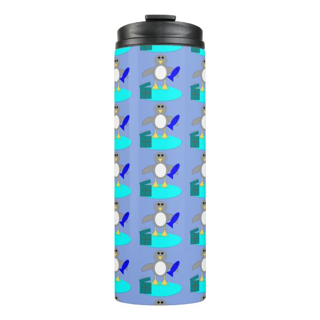 Termo Feliz Navidad Pesca Pingüino Tumbler Termal (Anverso)