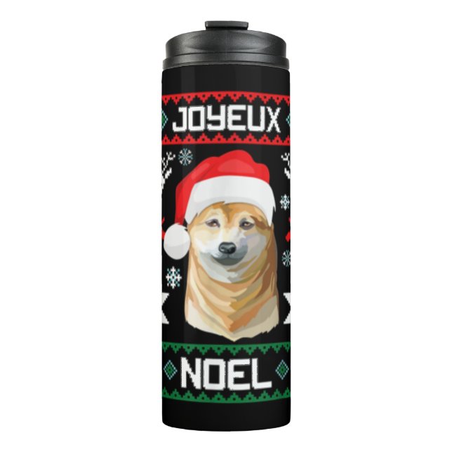 Termo Feliz Navidad Shiba Inu Navidades blandos Perro T  (Anverso)