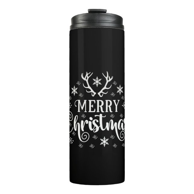 Termo Feliz Navidad Snowflakes, Feliz (Anverso)