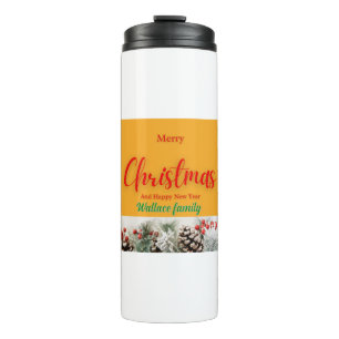 Termo Feliz Navidad y feliz foto de personalizar de Año 