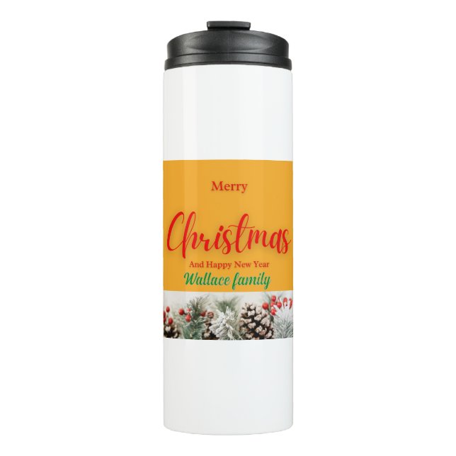 Termo Feliz Navidad y feliz foto de personalizar de Año  (Anverso)