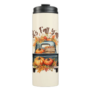 Termo Feliz otoño - Camión rústico con calabazas