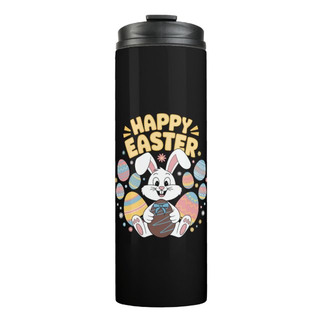 Termo Feliz Pascua 2025 Huevos Conejo Conejo Cute (Anverso)