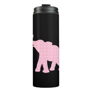 Termo Felíz patrón de elefante rosa
