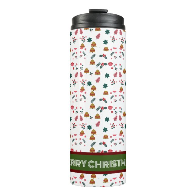 Termo Feliz Patrón de Navidad Elegante (Anverso)