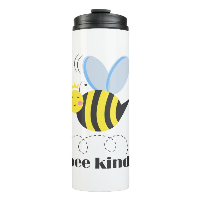 Termo Feliz princesa de abejas con corona y lema Bee Kin (Anverso)