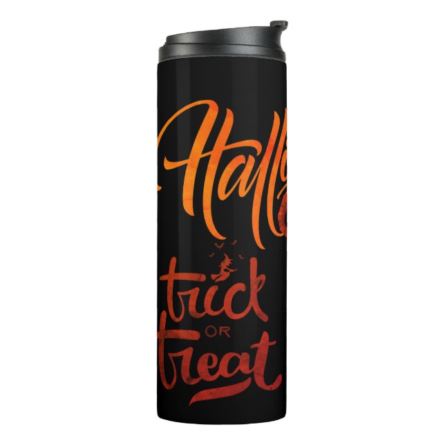 Termo Feliz truco de Halloween o calabaza de tratas (Rotado hacia la izquierda)