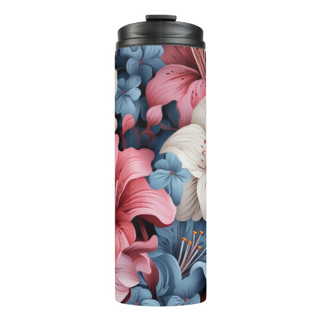 Termo Feminine Lillies Florals Tumbler (Anverso)