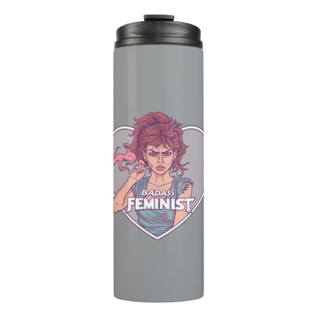 Termo FEMINISTA DE BADASS, personalizado (Anverso)