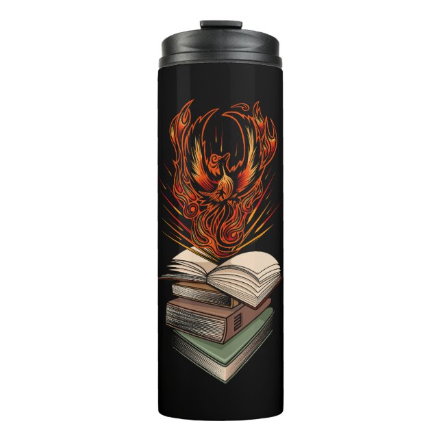Termo Fénix Elevándose de las Llamas de los Libros Fanta (Anverso)
