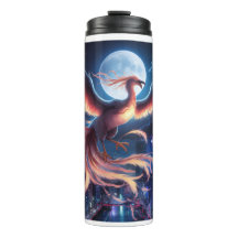 Fênix flamejante Garrafa Térmica