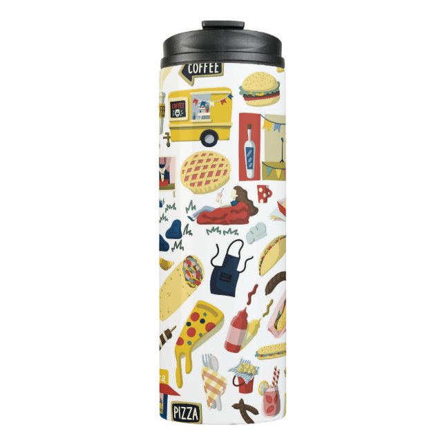 Termo Festival de Camiones de Alimentos: Patrón Personal (Anverso)