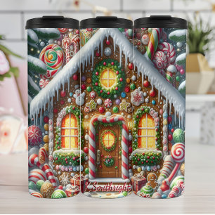 Termo Festividad de las caramelos cubiertos de la casa d