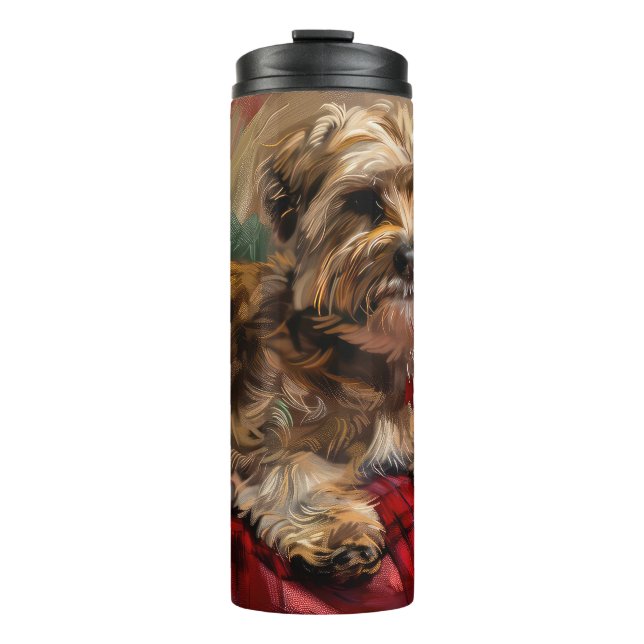 Termo Festividad de Navidades de perro de Yorkipoo (Anverso)