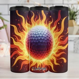 Termo Fiery Golf Ball en llamas