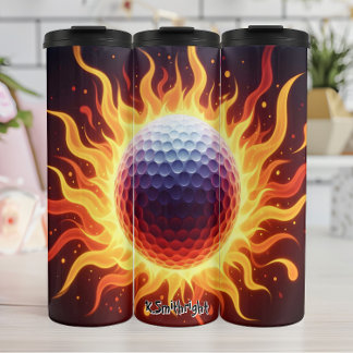 Termo Fiery Golf Ball en llamas