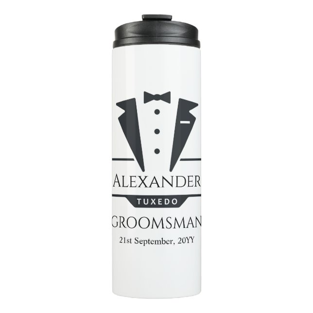 Termo Fiesta de bodas Tuxedo Regalos Groomsman (Anverso)
