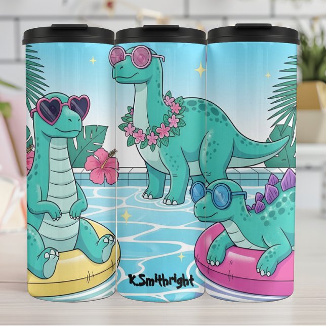 Termo Fiesta de dinosaurios en la piscina Diversión de v (Subido por el creador)