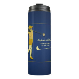 Termo Fiesta de golf de retiro Mujer de Oro Azul Clásica