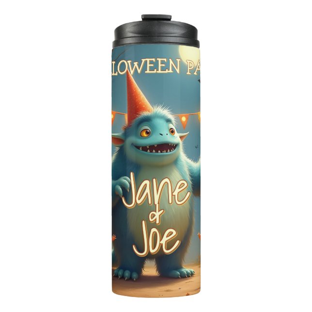 Termo Fiesta de Halloween de Monstruo Feliz para Niños (Anverso)