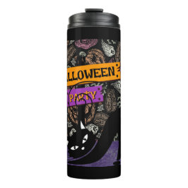 Termo Fiesta de Halloween y gato negro