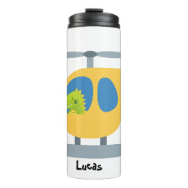 Termo fiesta de helicóptero amarillo volador de dinosaur